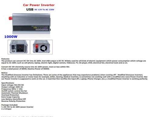 Power Inverter 1000w