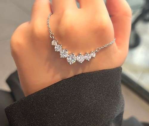 1.70 Carat Moissanite Princess Necklace **GRA Certified**  VVSI/D Engagement Ring in Sterling Silver