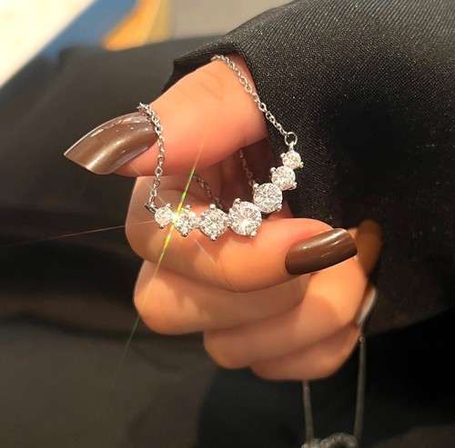 1.70 Carat Moissanite Princess Necklace **GRA Certified**  VVSI/D Engagement Ring in Sterling Silver