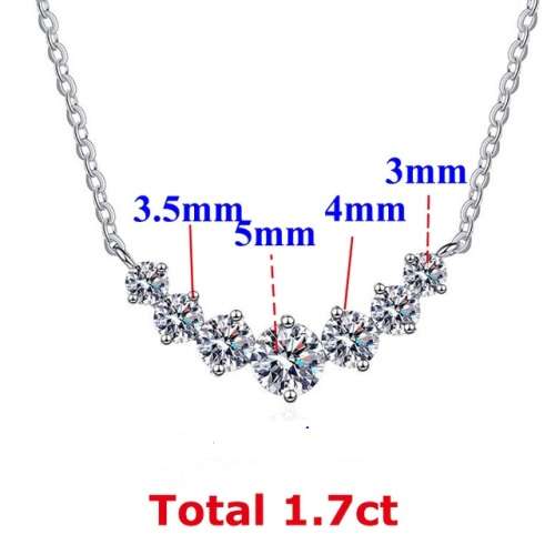1.70 Carat Moissanite Princess Necklace **GRA Certified**  VVSI/D Engagement Ring in Sterling Silver