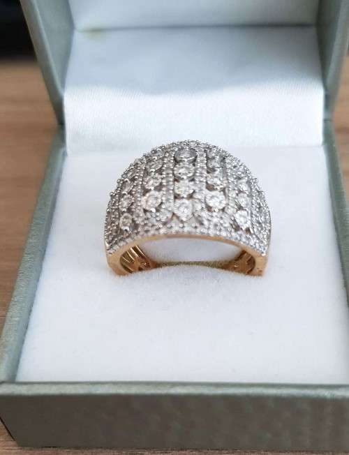1.00ct  DIAMOND BAND RING YELLOW GOLD  DESIGNER PIECE
