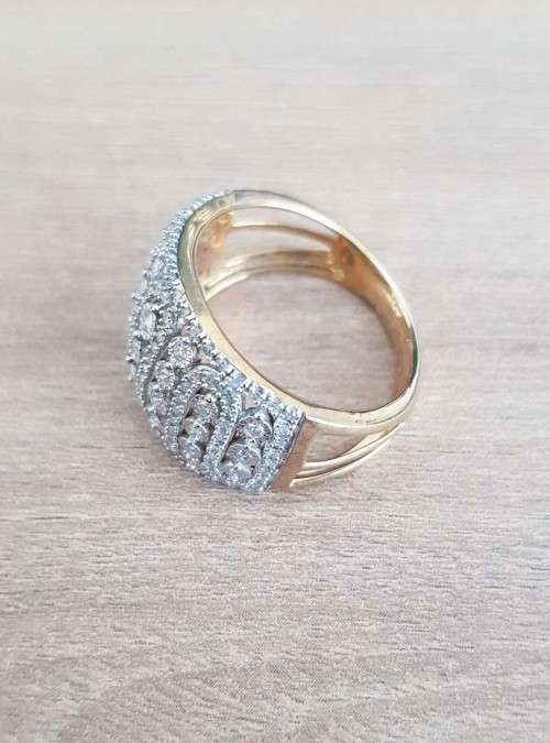 1.00ct  DIAMOND BAND RING YELLOW GOLD  DESIGNER PIECE