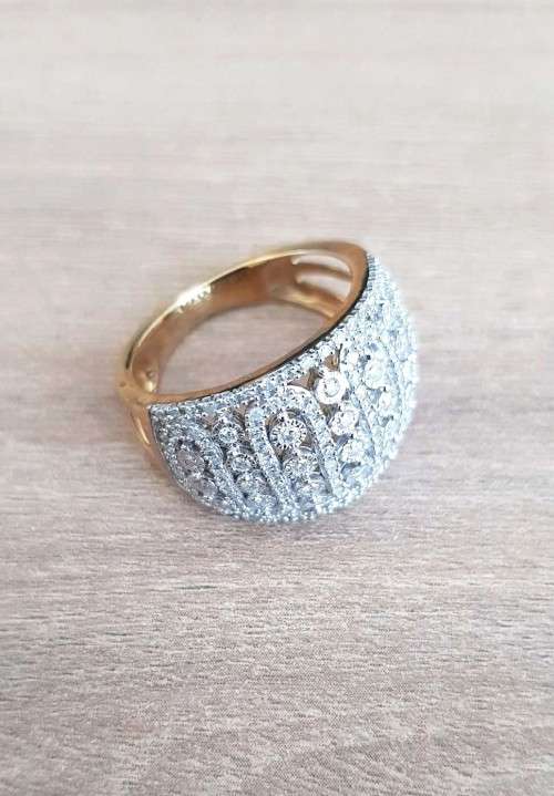 1.00ct  DIAMOND BAND RING YELLOW GOLD  DESIGNER PIECE