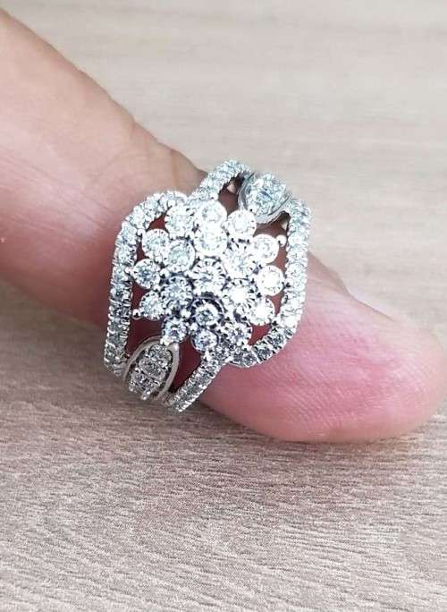 1.350ct CLUSTER DESIGN DIAMOND RING  WHITE GOLD LADIES  DESIGNER PIECE HIGH QUALITY