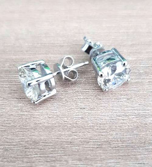 2.00 Carat Earrings Round SONA Diamond **Certified**  VVSI/D Plated in Platinum