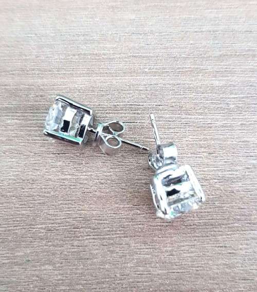 2.00 Carat Earrings Round SONA Diamond **Certified**  VVSI/D Plated in Platinum