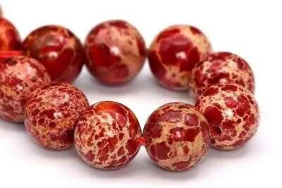 Red Imperial Jasper Beads Natural Gemstone 12mm