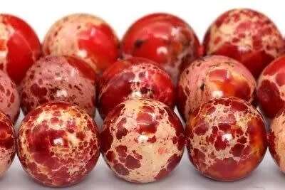 Red Imperial Jasper Beads Natural Gemstone 12mm