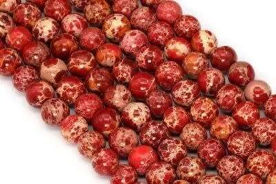 Red Imperial Jasper Beads Natural Gemstone 12mm