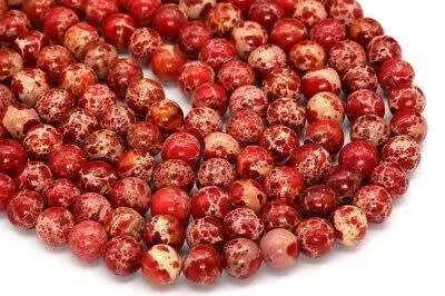 Red Imperial Jasper Beads Natural Gemstone 12mm