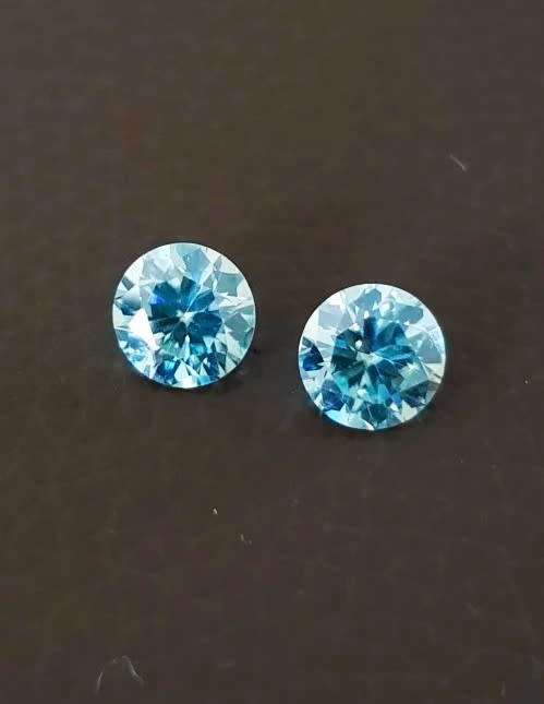 2.01ct MOISSANITE ROUND **PAIR**VVS1 BLUE COLOR LOOSE