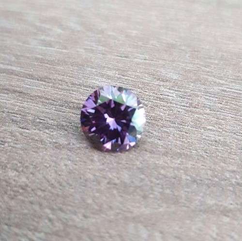 Moissanite 1.97ct  VVS1 Purplish Pink Round Brilliant Cut Loose Moissanite
