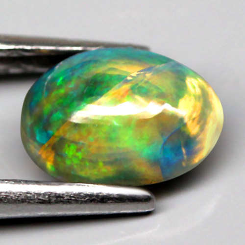1.02Ct. Natural Opal Oval Cabochon Multi Colours Glittering Rainbow 3D! Ethiopian
