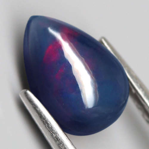 0.89Ct. Natural Opal Pear Cabochon Multi Colors Glittering Rainbow 3D! Ethiopian