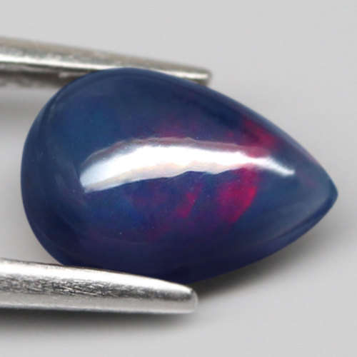0.89Ct. Natural Opal Pear Cabochon Multi Colors Glittering Rainbow 3D! Ethiopian