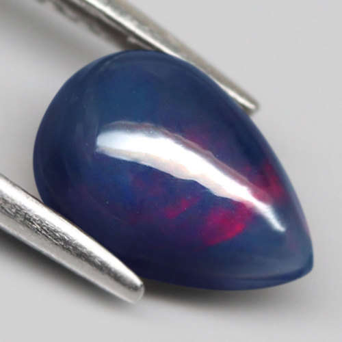0.89Ct. Natural Opal Pear Cabochon Multi Colors Glittering Rainbow 3D! Ethiopian