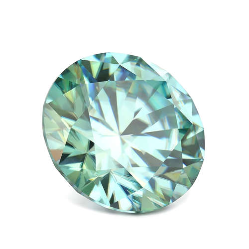 MOISSANITE BLUE /GREEN 1CT  D/VVSI  ROUND **GRA Certified **BRILLIANT CUT