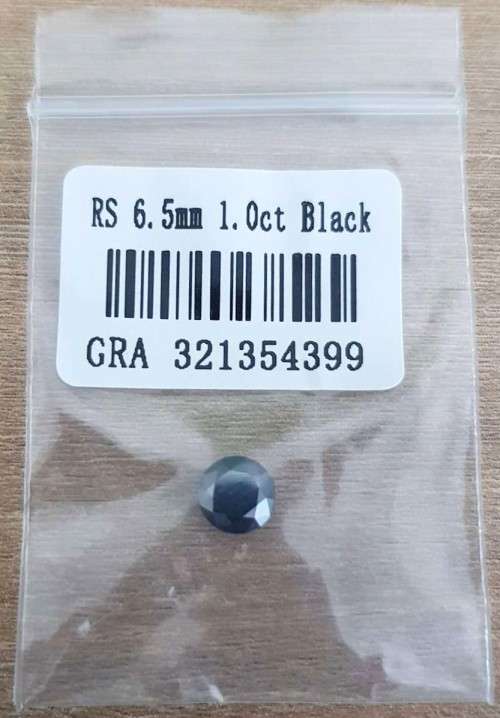 MOISSANITE BLACK 1CT  D/VVSI  ROUND **GRA Certified **BRILLIANT CUT
