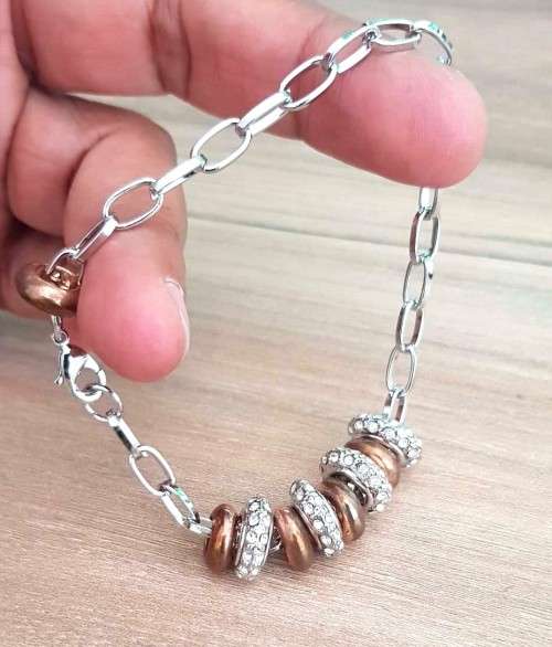 Swarovski Clasp Chain Bracelet  Gold Plated