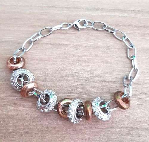 Swarovski Clasp Chain Bracelet  Gold Plated