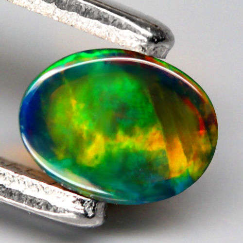 0.95Ct. Natural Opal Oval Cabochon Multi Colours Glittering Rainbow 3D! Ethiopian