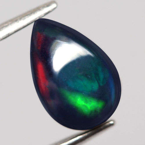 1.02Ct. Opal Pear Cabochon Multi Colours Glittering Rainbow 3D! Ethiopian Natural