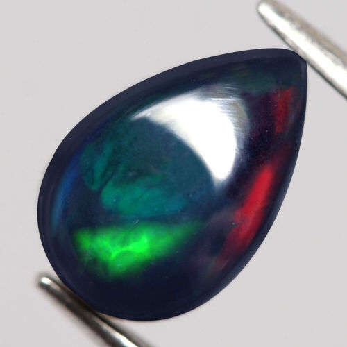 1.02Ct. Opal Pear Cabochon Multi Colours Glittering Rainbow 3D! Ethiopian Natural