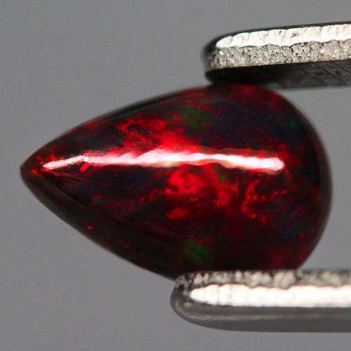 1.23Ct. Natural Opal Pear Cabochon Multi Colours Glittering Rainbow 3D! Ethiopian