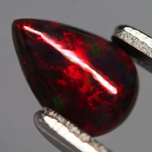 1.23Ct. Natural Opal Pear Cabochon Multi Colours Glittering Rainbow 3D! Ethiopian