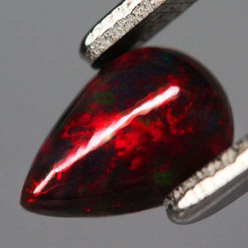 1.23Ct. Natural Opal Pear Cabochon Multi Colours Glittering Rainbow 3D! Ethiopian