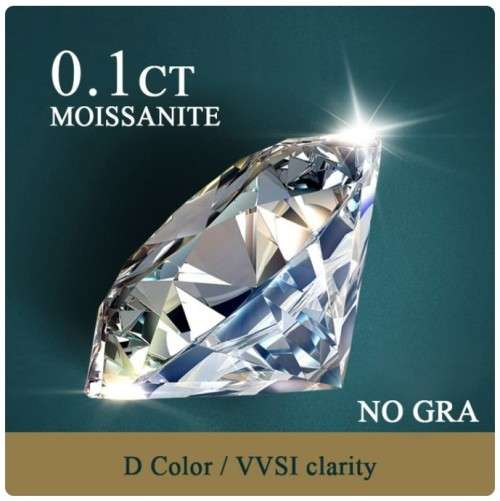 0.10Cts   MOISSANITE ROUND 3mm VVSI D BRILLIANT CUT