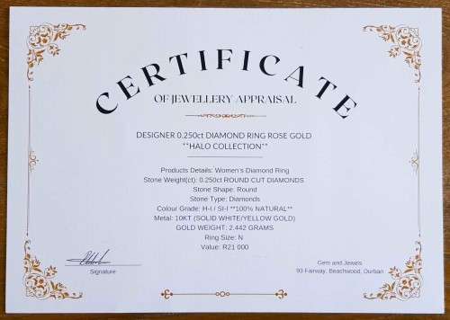 **HALO COLLECTION ** DESIGNER  0.250ct  DIAMOND RING  ROSE GOLD