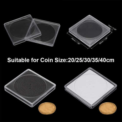 Coin Holder Transparent Plastic Coin Collecting Box Case For 20-40mm Coins