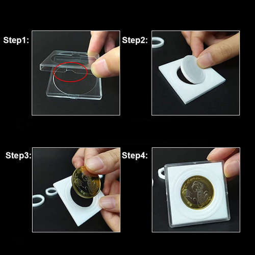 Coin Holder Transparent Plastic Coin Collecting Box Case For 20-40mm Coins