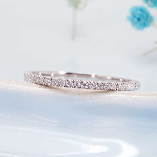 Moissanite  Wedding Band 0.15ctw 925 Sterling Silver**GRA Certified**  VVSI/D Moissanite