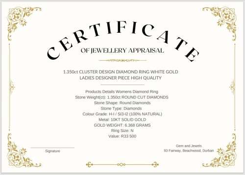 1.350ct CLUSTER DESIGN DIAMOND RING  WHITE GOLD LADIES  DESIGNER PIECE HIGH QUALITY