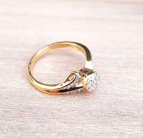 0.400ct  DIAMOND**HALO DESIGN ** SWIRL   RING  YELLOW GOLD