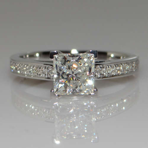 Princess Square Design  Engagement 925 Sterling Silver
