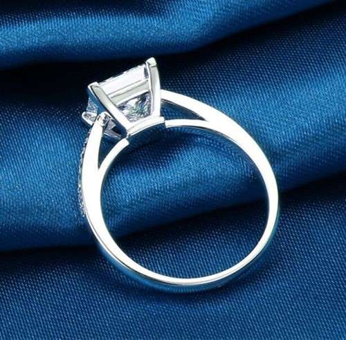 Princess Square Design  Engagement 925 Sterling Silver