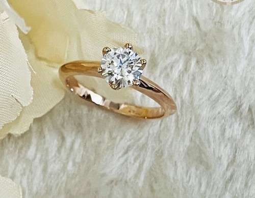2.00 Carat Moissanite VVSI/D Engagement Ring in Yellow or Rose Gold Plated **GRA Certified**