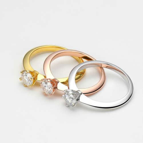 1.00 Carat Moissanite VVSI/D Engagement Ring in Yellow Gold or Rose Gold  **GRA Certified**