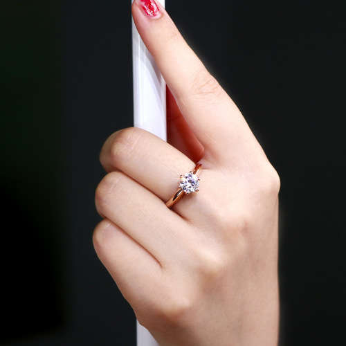 1.00 Carat Moissanite VVSI/D Engagement Ring in Yellow Gold or Rose Gold  **GRA Certified**