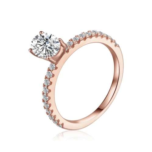 1.00 Carat Moissanite Oval **GRA Certified**  VVSI/D Engagement Ring Rose Gold