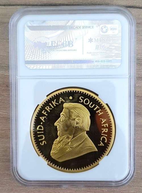 Krugerrand  1OZ  South Africa Gold Coin Paul Kruger-Replica Collectible W/ Acrylic Case
