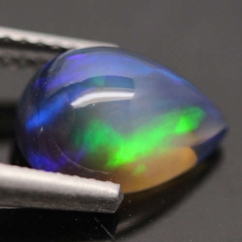 1.60Ct. Opal Pear Cabochon Best Multi Colours Glittering Rainbow 3D! Ethiopian Natural