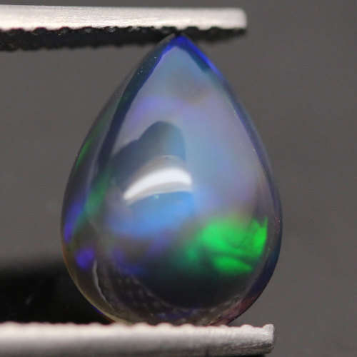 1.60Ct. Opal Pear Cabochon Best Multi Colours Glittering Rainbow 3D! Ethiopian Natural