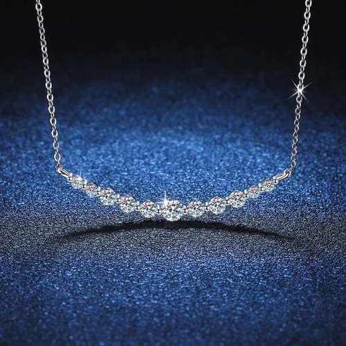 1.10 Carat Moissanite Princess Necklace **GRA Certified**  VVSI/D Engagement Ring in Sterling Silver