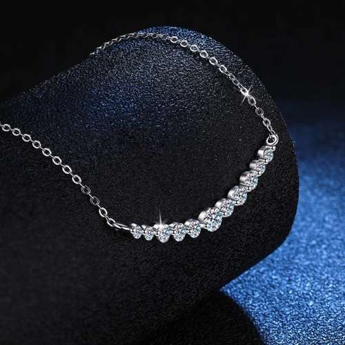 1.10 Carat Moissanite Princess Necklace **GRA Certified**  VVSI/D Engagement Ring in Sterling Silver