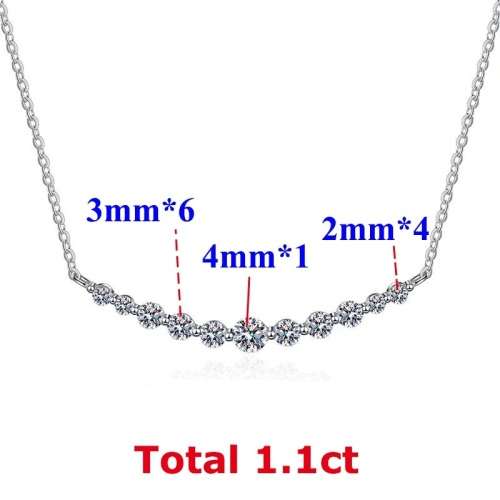 1.10 Carat Moissanite Princess Necklace **GRA Certified**  VVSI/D Engagement Ring in Sterling Silver