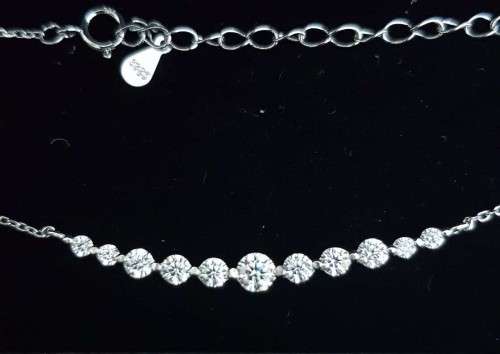 1.10 Carat Moissanite Princess Necklace **GRA Certified**  VVSI/D Engagement Ring in Sterling Silver